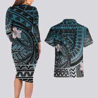 Polynesian Pride Hawaii Matching Outfit For Couples Hawaii Flower And Leaf Pattern Bodycon Dress And Hawaii Shirt