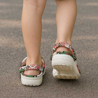 Cowboy Hawaii Mele Kalikimaka Clogs Shoes Paniolo Kukui Nut Pikake Lei Red Version - Polynesian Pride