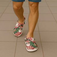 Cowboy Hawaii Mele Kalikimaka Clogs Shoes Paniolo Kukui Nut Pikake Lei Red Version - Polynesian Pride