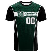 Custom Hawaii Volleyball Green Warrior T Shirt LT2 GREEN - Polynesian Pride