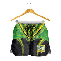 Custom Cook Islands Rugby Shorts for Women Tatau Art Sport Style Black Color