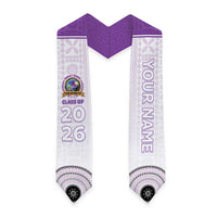 Custom Dudley School Graduation Stole With Fijian Tapa Pattern