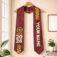 Custom Eua High School Graduation Stole Tongan Ngatu Pattern