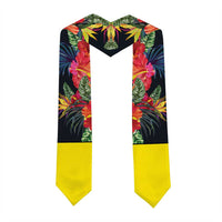Custom Hawaii Graduation Stole Tropical Flowers