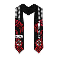 Custom Hawaii Kahuku High And Intermediate School Graduation Stole Class Of Year Red Raiders Kakau Pattern