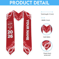 Custom Hawaii Kauai High School Graduation Stole Tapa Pattern With Leis