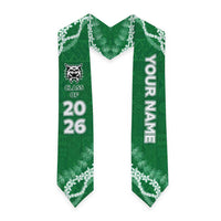 Custom Hawaii Konawaena High School Graduation Stole Tapa Pattern With Leis