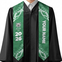 Custom Hawaii Konawaena High School Graduation Stole Tapa Pattern With Leis