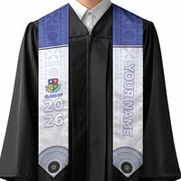Custom Lelean Memorial School Graduation Stole With Fijian Tapa Pattern