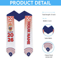 Custom Marist Brothers High School Graduation Stole With Fijian Tapa Pattern