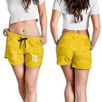 Custom Niue Rugby Shorts for Women Hiapo Tribal Motifs Sporty Style - Polynesian Pride