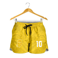 Custom Niue Rugby Shorts for Women Hiapo Tribal Motifs Sporty Style - Polynesian Pride