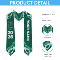 Custom Pahoa High And Intermediate School Graduation Stole Tapa Pattern With Leis