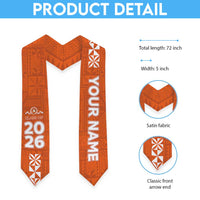 Custom Tailulu College Graduation Stole Tongan Ngatu Pattern