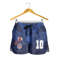 Custom Toa Samoa Rugby Shorts for Women Champions Six Eight Five - Polynesian Pride