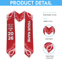 Custom Waialua High And Intermediate School Graduation Stole Tapa Pattern With Leis