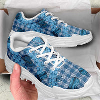 Cyan Palaka Hawaii Cowboy Chunky Sneakers Puakenikeni Lei Paniolo Papale Seamless Vibes - Polynesian Pride