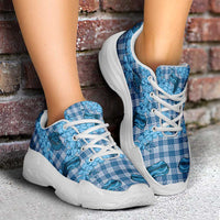 Cyan Palaka Hawaii Cowboy Chunky Sneakers Puakenikeni Lei Paniolo Papale Seamless Vibes - Polynesian Pride