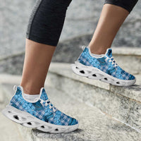 Cyan Palaka Hawaii Cowboy Clunky Sneakers Puakenikeni Lei Paniolo Papale Seamless Vibes - Polynesian Pride