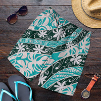 Cyan Tahiti Tiare Monstera Shorts for Men Polynesian Pattern Curve Style - Polynesian Pride