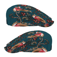Dark Cyan Blue Bird of Batik Papua Jeff Hat Exotic Natural Wealth of Papua - Polynesian Pride