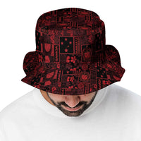 Dark Samoa Manuia Le Kerisimasi Bucket Hat Pacific Patchwork Xmas Vibes - Polynesian Pride