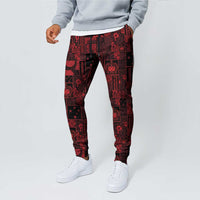 Dark Samoa Manuia Le Kerisimasi Jogger Pants Pacific Patchwork Xmas Vibes - Polynesian Pride