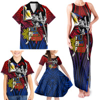 Filipinos Lapu-lapu Hero Family Matching Tank Maxi Dress and Hawaiian Shirt Philippines Flag and Sun DT02 - Polynesian Pride