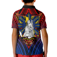 Filipinos Lapu-lapu Hero Kid Polo Shirt Philippines Flag and Sun DT02 - Polynesian Pride