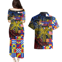 Pinoy Philippines Couples Matching Puletasi Dress and Hawaiian Shirt Filipino Tattoo Art Style DT02 - Polynesian Pride