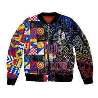 Pinoy Philippines Sleeve Zip Bomber Jacket Filipino Tattoo Art Style DT02 Unisex Art - Polynesian Pride