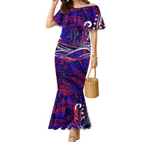 Father's Day American Samoa Mermaid Dress Special Dad Polynesia Paradise DT02 Women Blue - Polynesian Pride