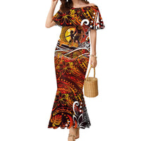 Father's Day Tonga Mermaid Dress Special Dad Polynesia Paradise DT02 Women Orange - Polynesian Pride