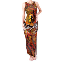 Father's Day Tonga Tank Maxi Dress Special Dad Polynesia Paradise DT02 Women Orange - Polynesian Pride