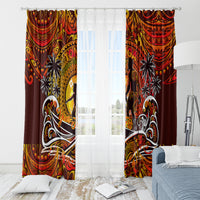 Father's Day Tonga Window Curtain Special Dad Polynesia Paradise