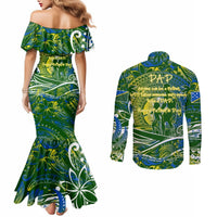 Father's Day Solomon Islands Couples Matching Mermaid Dress and Long Sleeve Button Shirt Special Dad Polynesia Paradise DT02 - Polynesian Pride