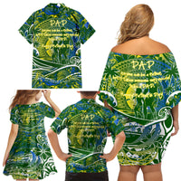 Father's Day Solomon Islands Family Matching Off Shoulder Short Dress and Hawaiian Shirt Special Dad Polynesia Paradise
