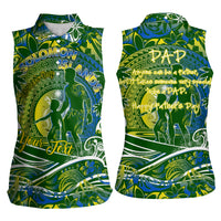 Father's Day Solomon Islands Women Sleeveless Polo Shirt Special Dad Polynesia Paradise