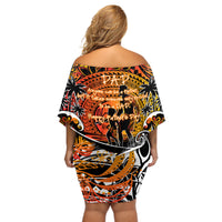Father's Day Marquesas Islands Off Shoulder Short Dress Special Dad Polynesia Paradise DT02 - Polynesian Pride