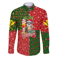 Hawaii Christmas Family Matching Off Shoulder Long Sleeve Dress and Hawaiian Shirt Mele Kalikimaka Kanaka Maoli DT02 Dad's Shirt - Long Sleeve Art - Polynesian Pride