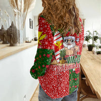 Hawaii Christmas Women Casual Shirt Mele Kalikimaka Kanaka Maoli DT02 - Polynesian Pride