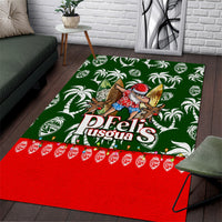 Guam Christmas Area Rug Felis Pusgua Tropical Xmas Patterns DT02 Green - Polynesian Pride
