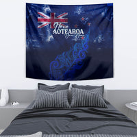 Personalised New Zealand Tapestry Aotearoa Map Silver Fern DT02 - Polynesian Pride