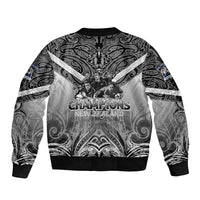 New Zealand Sleeve Zip Bomber Jacket Rugby Aotearoa Champions DT02 - Polynesian Pride