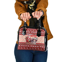 Dog Sled Christmas Shoulder Handbag Husky Sleigh Ride Design - Polynesian Pride