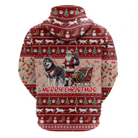 Dog Sled Christmas Zip Hoodie Husky Sleigh Ride Design - Polynesian Pride