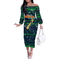 Merry Christmas New Zealand Family Matching Off The Shoulder Long Sleeve Dress and Hawaiian Shirt Xmas Travel Map - Polynesian Pride