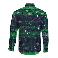 Merry Christmas New Zealand Long Sleeve Button Shirt Xmas Travel Map - Polynesian Pride