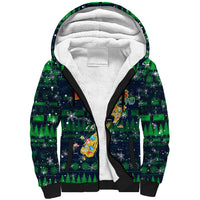 Merry Christmas New Zealand Sherpa Hoodie Xmas Travel Map - Polynesian Pride