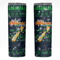 Merry Christmas New Zealand Skinny Tumbler Xmas Travel Map - Polynesian Pride